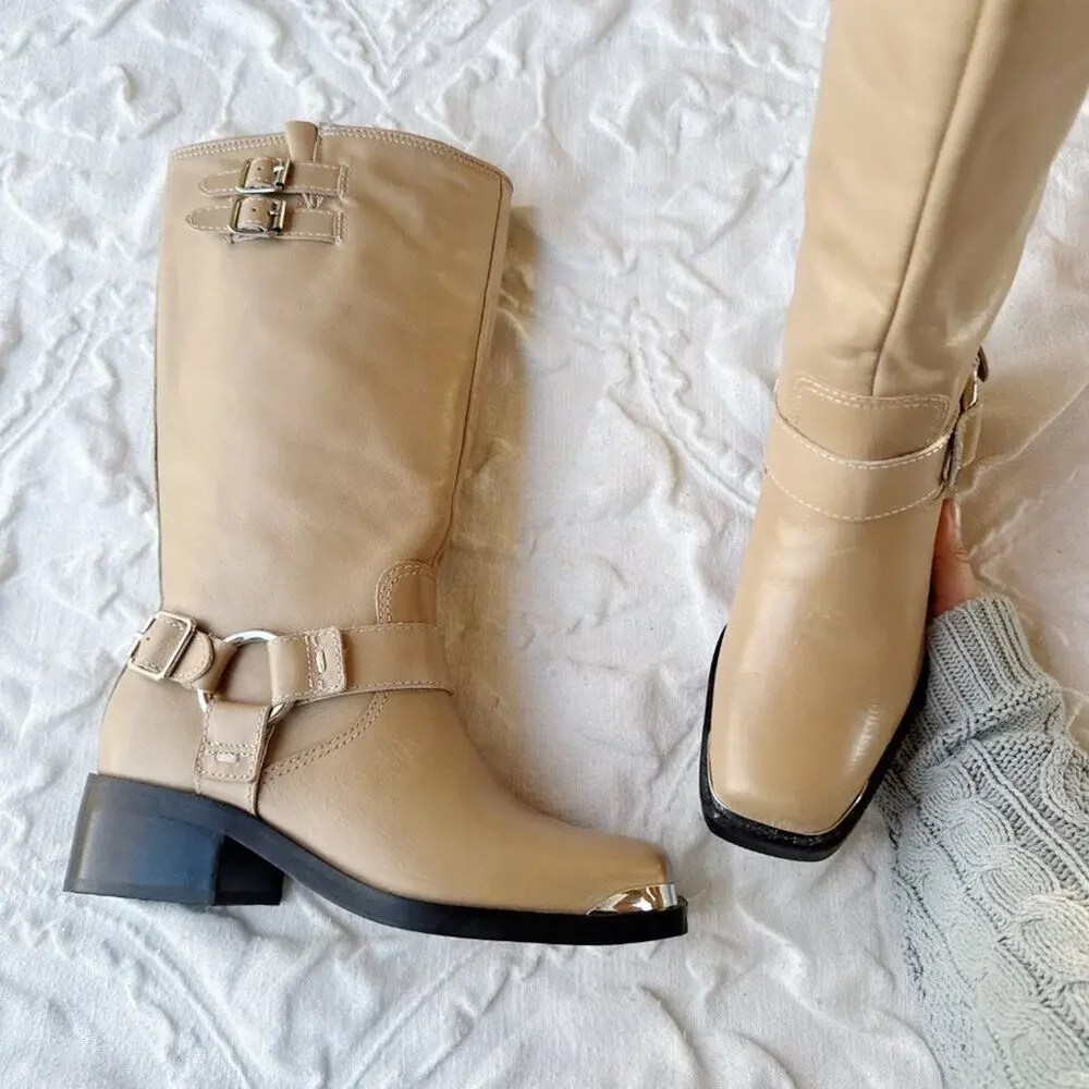 Dolce Vita Evi Leather Moto Boots Size 6.5 New